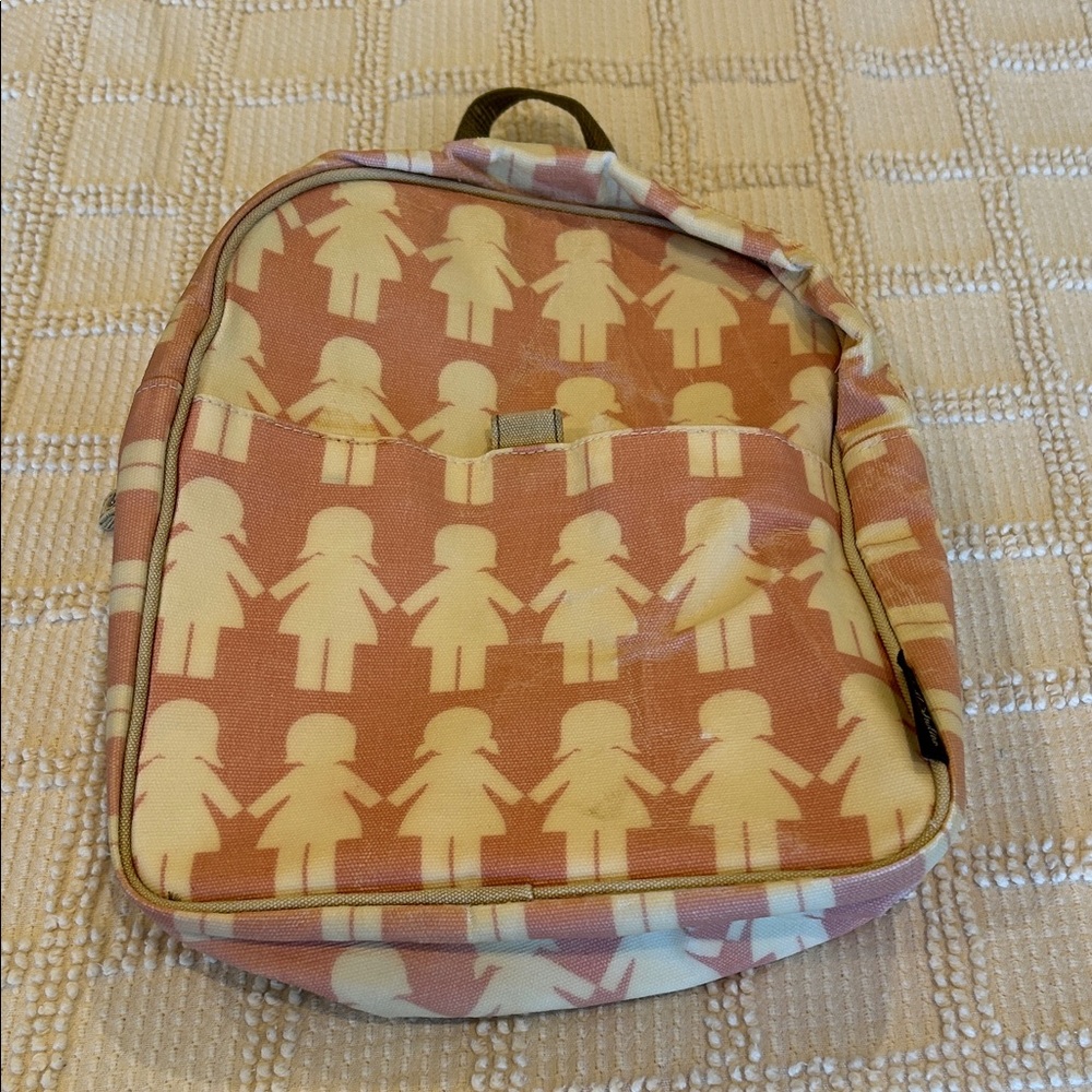 Dwell Studios Paper Dolls Girls Backpack Pink Taupe